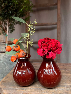 DutZ Collection bauchige Glas Vase Nadiel rotbraun dunkel Mini H10 D8