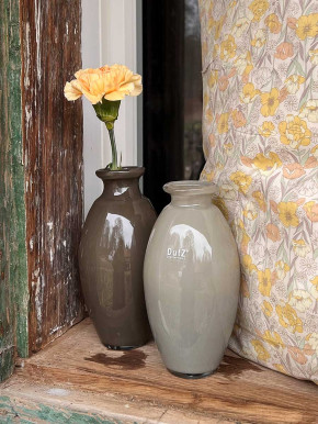 DutZ Collection bauchige Glas Vase Nadiel taupe dunkel H18 D9