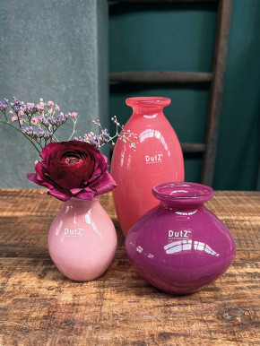 DutZ Collection bauchige Glas Vase Nadiel rosa Mini H10 D8
