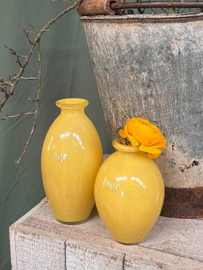 DutZ Collection bauchige Glas Vase Nadiel yellow gelb H18 D9