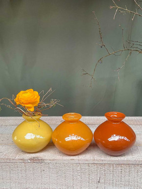 DutZ Collection bauchige Glas Vase Nadiel rostbraun H11 D11