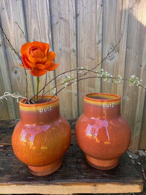 DutZ Collection Glas Vase Rondo bauchig rostbraun H17