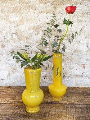 DutZ Collection Glas Vase Vibe bauchig ocker gelb H20