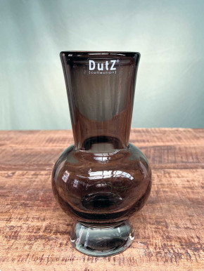 DutZ Collection Glas Vase Vibe bauchig rauchgrau H20