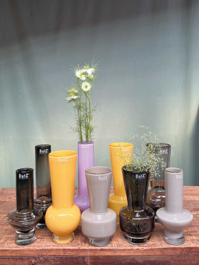 DutZ Collection Glas Vase Vibe bauchig rauchgrau H25