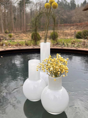 DutZ Collection Glas Vase Masa H25 D11 weiß
