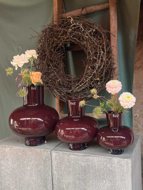 DutZ Collection bauchige Glas-Vase Modest plum H20