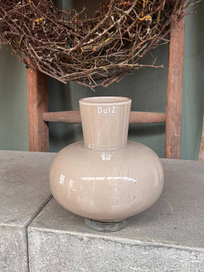 DutZ Collection bauchige Glas-Vase Modest taupe H20