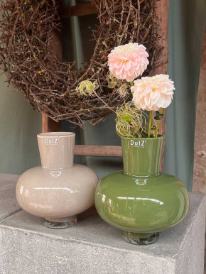 DutZ Collection bauchige Glas-Vase Modest taupe H20