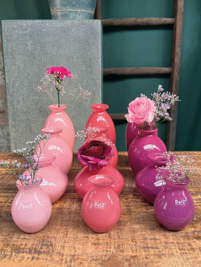 DutZ Collection bauchige Glas Vase Nadiel himbeer H18 D9