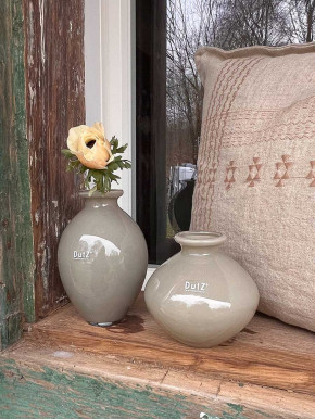 DutZ Collection bauchige Glas Vase Nadiel taupe H11 D11