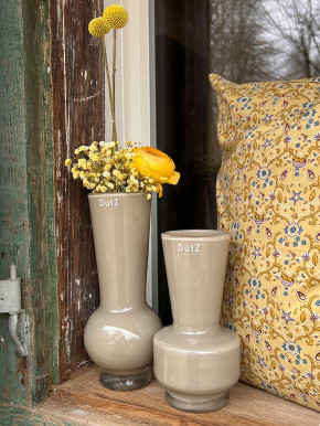 DutZ Collection Glas Vase Vibe bauchig taupe H20