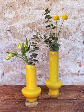 DutZ Collection Glas Vase Vibe conisch2 ocker gelb H20