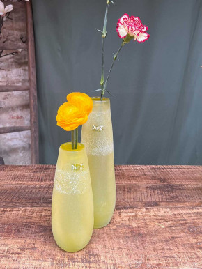 DutZ Collection schlanke Glas Vase antic yellow H33