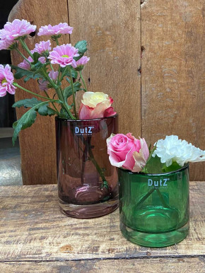 DutZ Collection Glas Vase Cylinder aubergine transparent H15