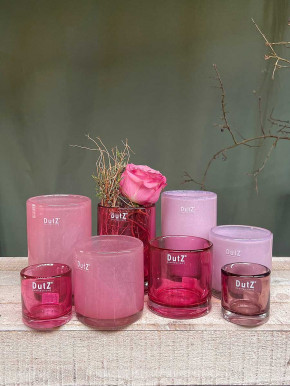 DutZ Collection Glas Vase Cylinder fuchsia transparent H15