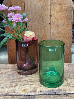 DutZ Collection Glas Vase Cylinder aubergine transparent H15