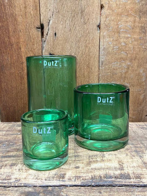 DutZ Collection Glas Übertopf Windlicht Vase Cylinder grün transparent H10