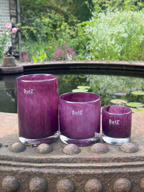DutZ Collection Glas Übertopf Windlicht Vase Cylinder plum H10