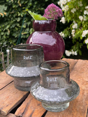DutZ Collection Glas Vase Votive Ringo olivegrey bubble H14 D16