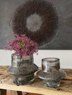 DutZ Collection Glas Vase Votive Ringo olivegrey bubble H14 D16