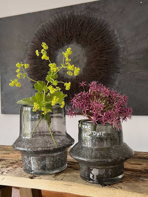 DutZ Collection Glas Vase Votive Ringo olivegrey bubble H17 D18