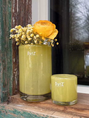 DutZ Collection Votive Glas Windlicht Vase Cylinder chartreuse gelb H7