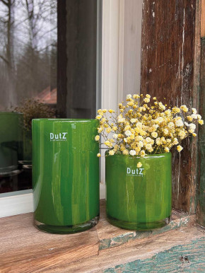 DutZ Collection Glas Übertopf Windlicht Vase Cylinder jungle grün H10