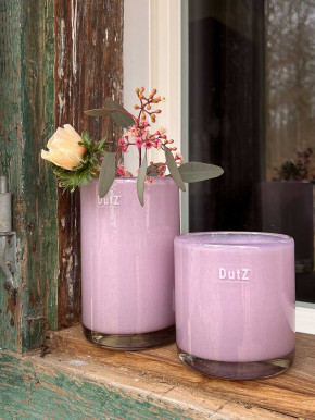 DutZ Collection Glas Übertopf Windlicht Vase Cylinder flieder lila H10