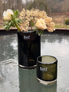 DutZ Collection Votive Glas Windlicht Vase Cylinder smoke H7