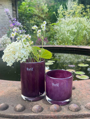 DutZ Collection Glas Übertopf Windlicht Vase Cylinder plum H10