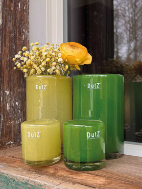 DutZ Collection Votive Glas Windlicht Vase Cylinder Jungle grün H7