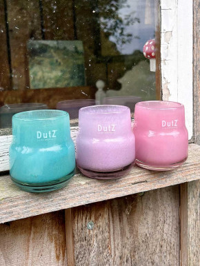 DutZ Collection Votive Glas Windlicht Vase Maartje lila flieder H8 D8