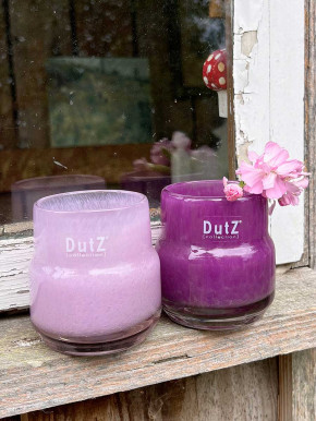 DutZ Collection Votive Glas Windlicht Vase Maartje lila flieder H8 D8