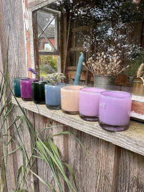 DutZ Collection Votive Glas Windlicht Vase Cylinder lichtgrau H7