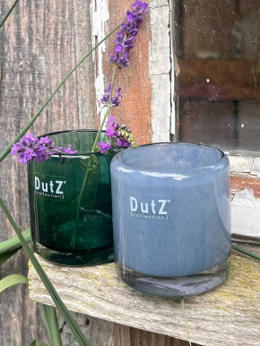 DutZ Collection Votive Glas Windlicht Vase Cylinder dunkelgrün H7