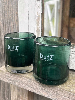 DutZ Collection Votive Glas Windlicht Vase Cylinder dunkelgrün H7