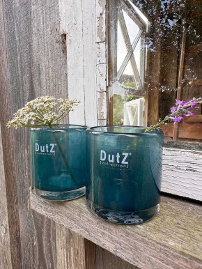 DutZ Collection Votive Glas Windlicht Vase Cylinder navy H7