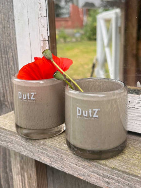 DutZ Collection Votive Glas Windlicht Vase Cylinder taupe H7