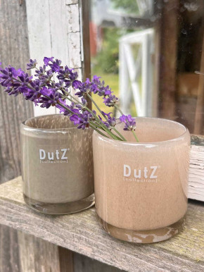 DutZ Collection Votive Glas Windlicht Vase Cylinder beige H7