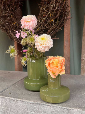 DutZ Collection Glas Vase Sharpo mini olivgrün H16 D14