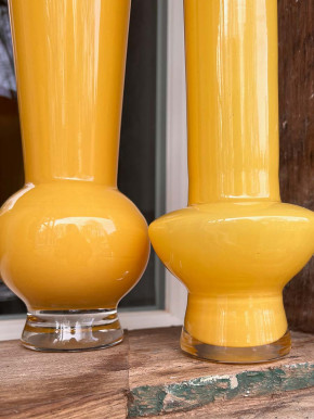 DutZ Collection Glas Vase Vibe conisch2 ocker gelb H20