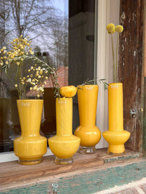 DutZ Collection Glas Vase Vibe conisch2 ocker gelb H20