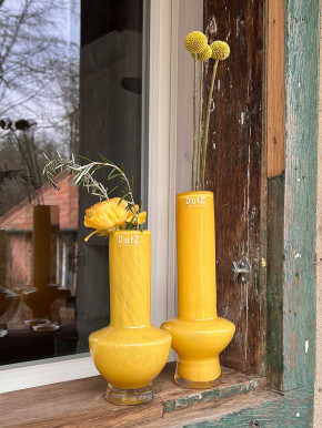 DutZ Collection Glas Vase Vibe conisch2 ocker gelb H20