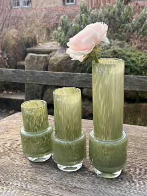 DutZ Collection Glas Vase Rona H24 olivgrün