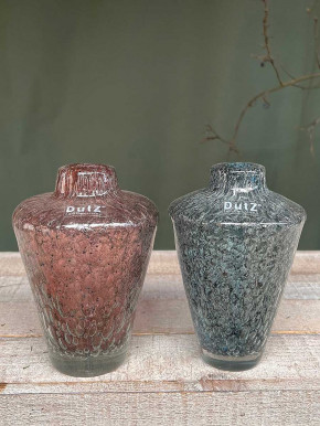 DutZ Collection Glas Vase Gheata Bubble Fuchsia H16