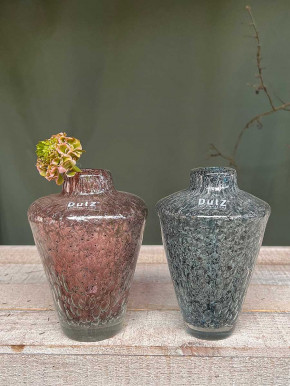 DutZ Collection Glas Vase Gheata Bubble Fuchsia H16