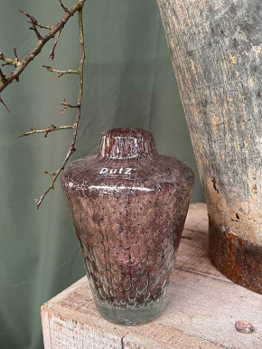 DutZ Collection Glas Vase Gheata Bubble Fuchsia H16