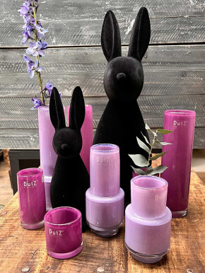 DutZ Collection Votive Glas Windlicht Vase Cylinder Violet H7