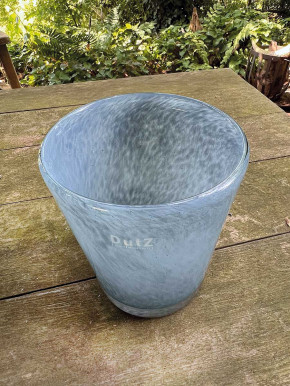 DutZ Collection Glas Übertopf Vase Windlicht Conic jeans L H17 D15